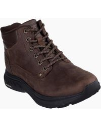 Skechers - Pollard Waylon Leather Cocoa Ankle Boots - Lyst