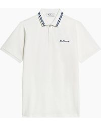 Ben Sherman - Checkerboard Collar Short Sleeve Polo Shirt - Lyst