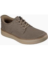 Skechers - Hyland Justino Textile Dark Taupe Lace-Up Shoes - Lyst