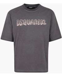 DSquared² - Best Fade Loose Fit Cartoon Logo T-Shirt Charcoal - Lyst