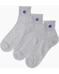 Champion - Ankle Socks 3X Pack Regular Cotton Sports Trainer Socks L - Lyst