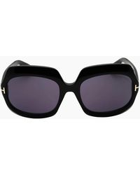 Tom Ford - Shiny Oversized Smoke Sunglasses - Lyst
