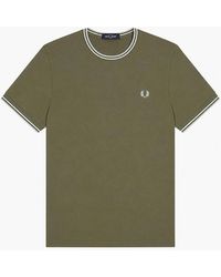 Fred Perry - Twin Tipped T-Shirt Laurel Wreath/Ecru/Dusky - Lyst
