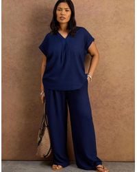 Live Unlimited London - Petite Linen Blend Drawstring Trousers - Lyst