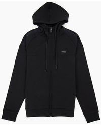 BOSS - Saggy 1 Logo Zip Up Sweatshirt 001 - Lyst