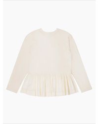Ro&zo - Peplum-Hem Long-Sleeved Organic Cotton T-Shirt - Lyst