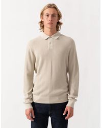 BOSS - Boss Afedro Long Sleeve Knit Polo Shirt - Lyst