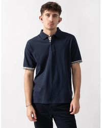 Aquascutum - Club Check Stretch Piquet Sleeves Polo Shirt - Lyst