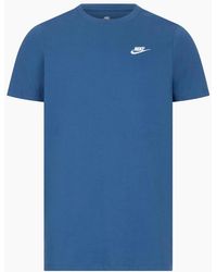Nike - Core T Shirts Sportswear Club Swoosh Embroidered Futura Logo Tee - Lyst