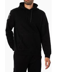 EA7 - Hooded Tape Logo Sweatshirt - Lyst