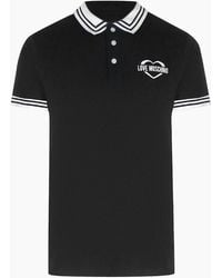 Love Moschino - Twin Tipped Collar Love Logo Polo Shirt - Lyst