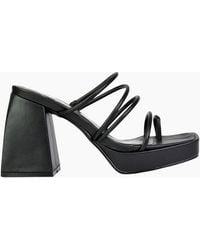 XY London - Ladies Colt Strappy Square Toe High Block Heel Mule Sandals - Lyst