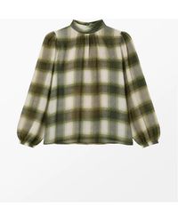 Ro&zo - Check Scarf Detail Chiffon Blouse - Lyst