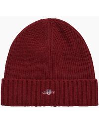 GANT - Shield Wool Beanie Plumped - Lyst