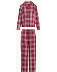 Tommy Hilfiger - Plaid Check Flannel Pyjama Set, Deep Rouge - Lyst