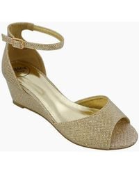 XY London - Ladies Lottie Peep Toe Wedge Sandals - Lyst