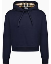 Burberry - 'Talley' Embroidery Logo Check Hooded Sweatshirt - Lyst