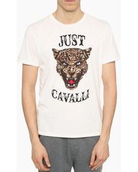 Just Cavalli - S01Gc0419 T-Shirt Tiger Print Short Sleeve Cotton Half - Lyst