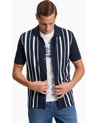 Ben Sherman - Button Through Stripe Short Sleeve Polo Shirt - Lyst