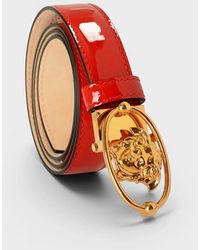 Versace - Belt Patent Leather Medusa - Lyst
