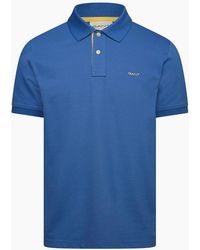 GANT - Collared Neck Short Sleeve Regular Fit Polo Shirt - Lyst