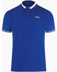 Roberto Cavalli - Cavalli Class Bold Stripe Collar Iris Polo Shirt - Lyst