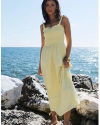 Gini London - Embroidered Shirred Bodice Sun Dress - Lyst