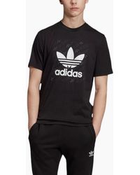 adidas - Monogram T Shirts Short Sleeve Summer Crew Neck Casual Cotton Tee - Lyst