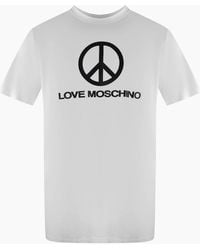 Love Moschino - Peace Logo T-Shirt - Lyst