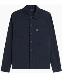 Fred Perry - Seersucker Button Through Overshirt - Lyst