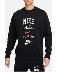 Nike - Fn2610 Crew Sweatshirt Fleece Club Bb Stacked Swoosh Pullover Sweats - Lyst