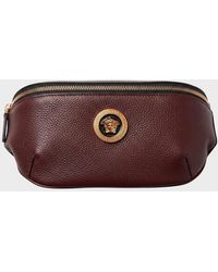 Versace - Medusa Head Grainy Calf Leather Belt Bag Burgundy - Lyst