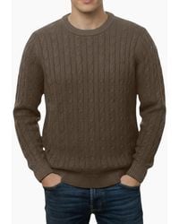 Firetrap - Cable Knit Sweatshirt Chunky Crew Neck Pullover Cotton Winter Warm Jumper - Lyst