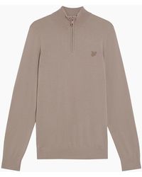 Lyle & Scott - Lyle & Scott Tonal Merino Quarter Zip Jumper - Lyst