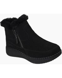 Skechers - Wilshire Blvd Fresh Zip Leather Suede/Faux Fur Boots - Lyst