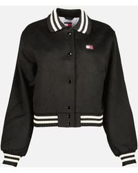 Tommy Hilfiger - Ladies Cropped Wool Varsity Jacket - Lyst
