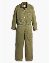 Levi's - Levi's Iconic Collared Neck Long Sleeve Solid Patterned Jumpsuit - Lyst