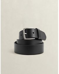 GANT - Logo Buckle Leather Belt - Lyst