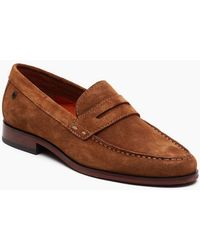 Base London - Slate Penny Loafers - Lyst