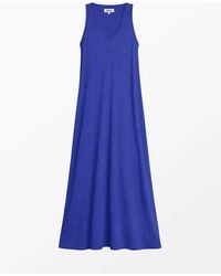 Ro&zo - Slub Jersey V-Neck Midi Dress - Lyst