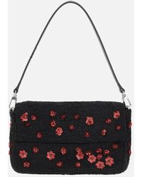 STAUD - Beaded Floral Sequin Shoulder Bag With Removable Strap - Lyst