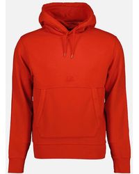 C.P. Company - Brushed Fleece Resist Dyed Logo Hoodie - Lyst