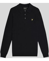 Lyle & Scott - Merino Blend Long Sleeve Polo Shirt - Lyst