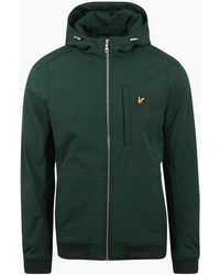 Lyle & Scott - Lyle & Scott Branded Logo Dark Hooded Softshell Jacket - Lyst