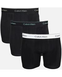 Calvin Klein - 3-Pack Icon Cotton Stretch Coloured Logos Boxer Briefs, With Waistband - Lyst