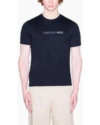 Armani - Exchange T-Shirts 3D Embroidered Cotton Tee - Lyst