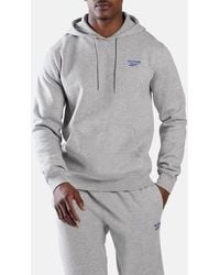 Reebok - Id 2-Col Logo Hoodie Cotton Hooded Sweatshirt - Lyst