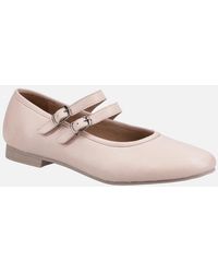 Hush Puppies - Nancy Mary Jane Leather Blush Flats - Lyst