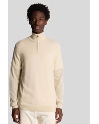 Lyle & Scott - Embroidered 1/4 Zip Merino Knit Jumper - Lyst