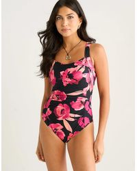 Gini London - Floral Ring Detail Swimsuit - Lyst